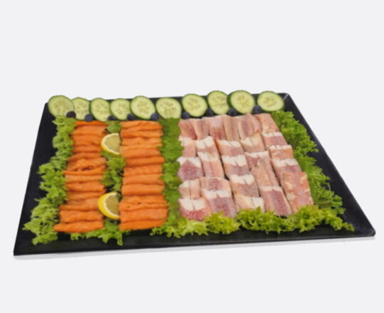 Deluxe visschotel gerookte zalm & paling - Deluxe zalm & paling schotel voor 4 personen