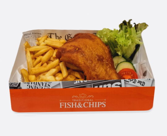 Fish & Chips - Menu - Fish & Chips met lekkerbek (zalm)